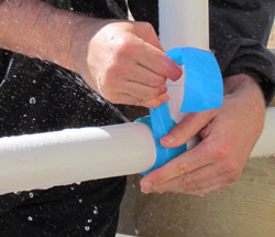 big compression seal tape on pvc pipe
