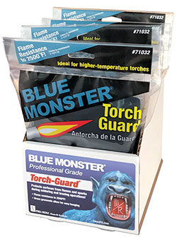 Blue Monster Torch Guard Flame Blanket Retail Display